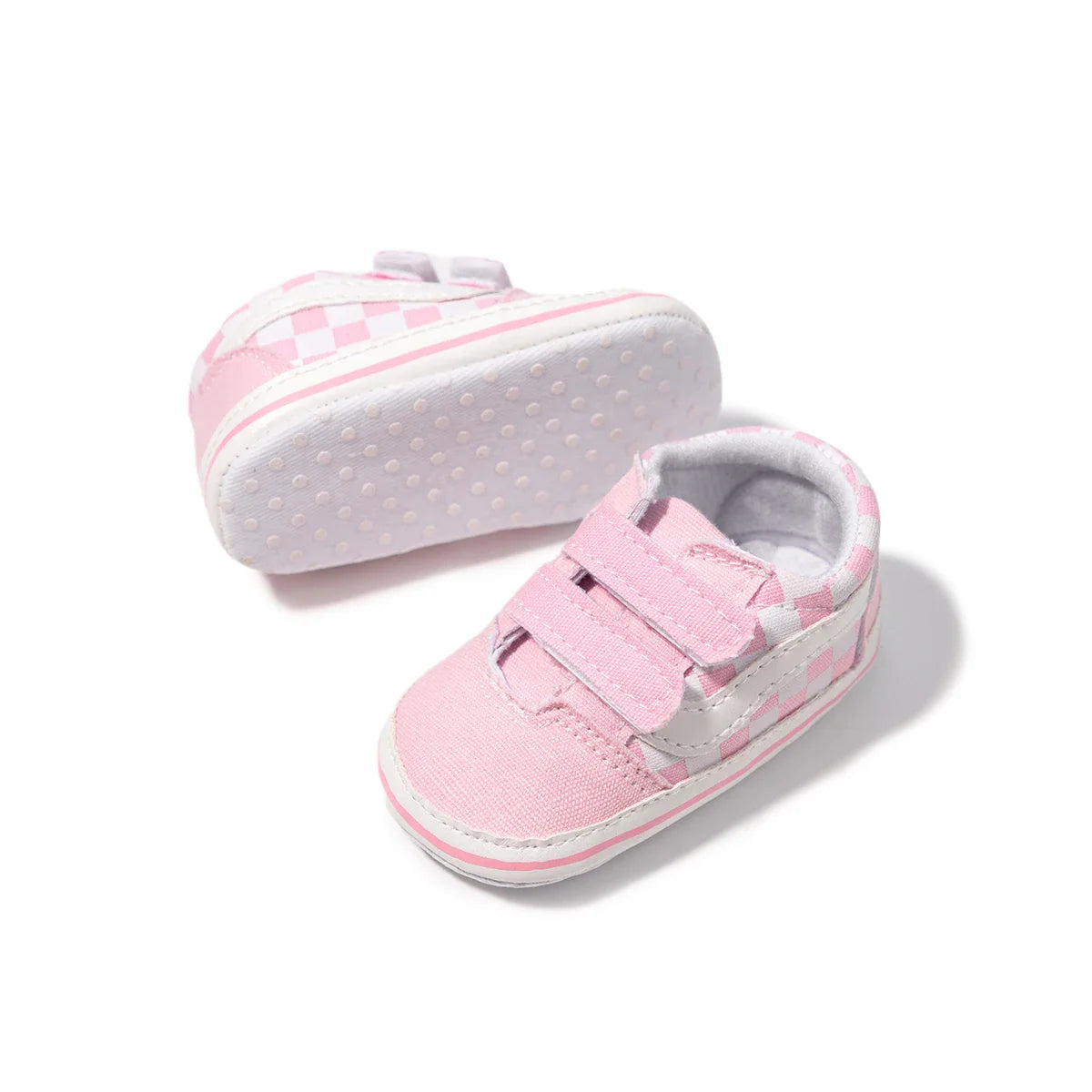 Baby Boy Girl Shoes Canvas Sneakers Non-slip Rubber Sole Plaid Streaks First Walkers Infant Baby Unisex Casual Shoes