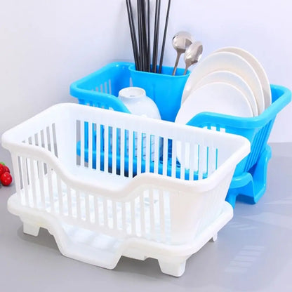 Dish Drying Kitchen Utensils Drainer Rack with Drain Board Countertop Dinnerware Plates Bowls Chopsticks Spoons Organizer (Available)