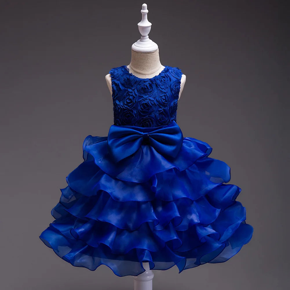 Flower Girl Dress For Wedding Baby Girl 2-8 Years Birthday Outfits Children's Girls First Communion Dresses Girl Kids Party Wear