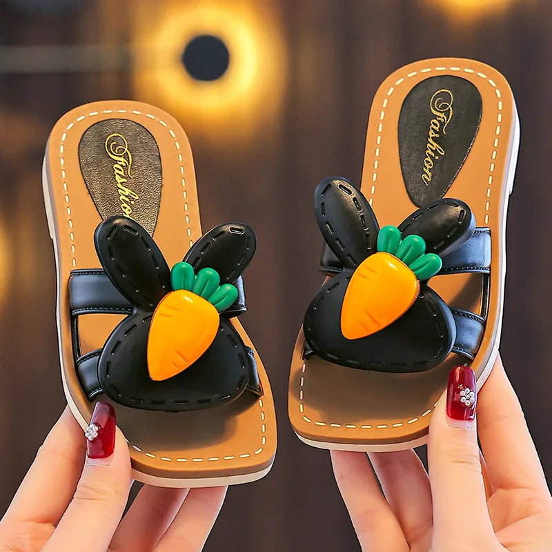 Children Slippers Kids Summer Cartoon Beach Shoes Girls Baby Soft Sole Non-Slip  ( Available )