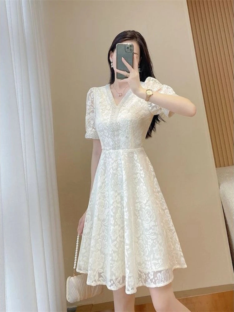 Women's Dress White Female Dresses Formal Occasion Midi Soft One-piece New in On Promotion Elegant Chic Fashion Summer 2025 Xxl