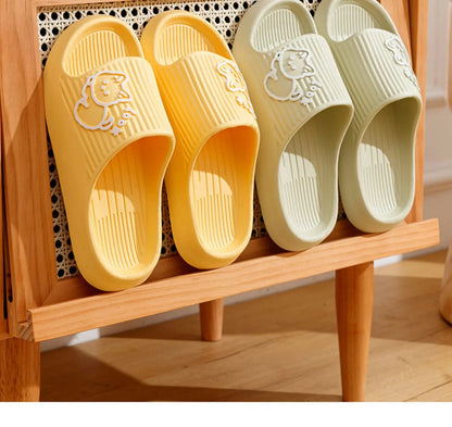 Summer Slippers Bathroom Platform Non-Slip Home Bear Cartoon Flip Flops Beach  Sandals Slides Indoor Outdoor