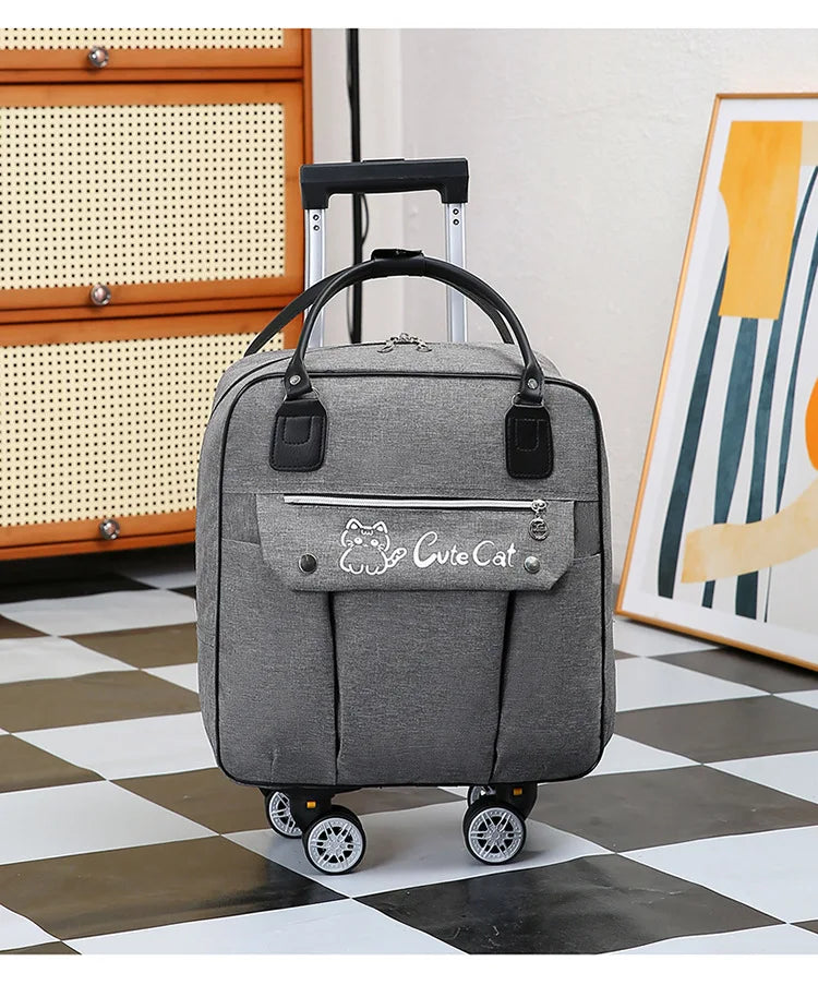Portable Travel Luggage Bags 4 Wheels Big Capacity Unisex Trolly Travel Duffels Men New Rolling Suitcase Women Wheel Travel Bags