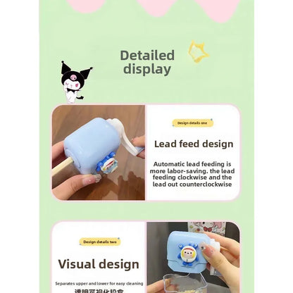 Kuromi cartoon pencil sharpener, children's hand-crank pencil sharpener, cute cartoon pencil sharpener, student stationery gift