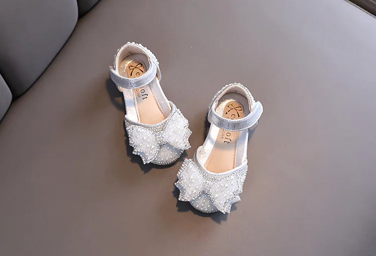 Summer Girls Flat Princess Sandals Fashion Sequins Bow Rhinestone Baby Shoes Kids Shoes For Party Wedding Party Sandals E618