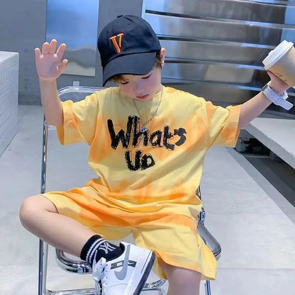 Teenage Boy Set kid clothing Suit Cotton Summer Outing Clothes Top Shorts 2PCS Clothing for Children's