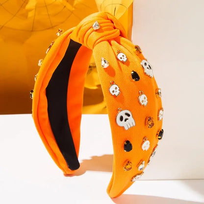Designer Hair Accessories for Women Featuring Skull, Letters, Diamonds, and Rice Beads, Halloween Styling