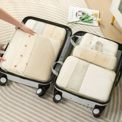  Travel Storage Bag 5-piece Set With Mesh Compression Storage Bag  Luggage Organizer Bag  Space Saving Portable Set