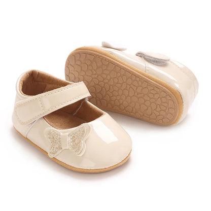 Spring and Autumn Bow Mary Jane Princess Shoes  Baby Girl Rubber Bottom Anti slip Sneaker