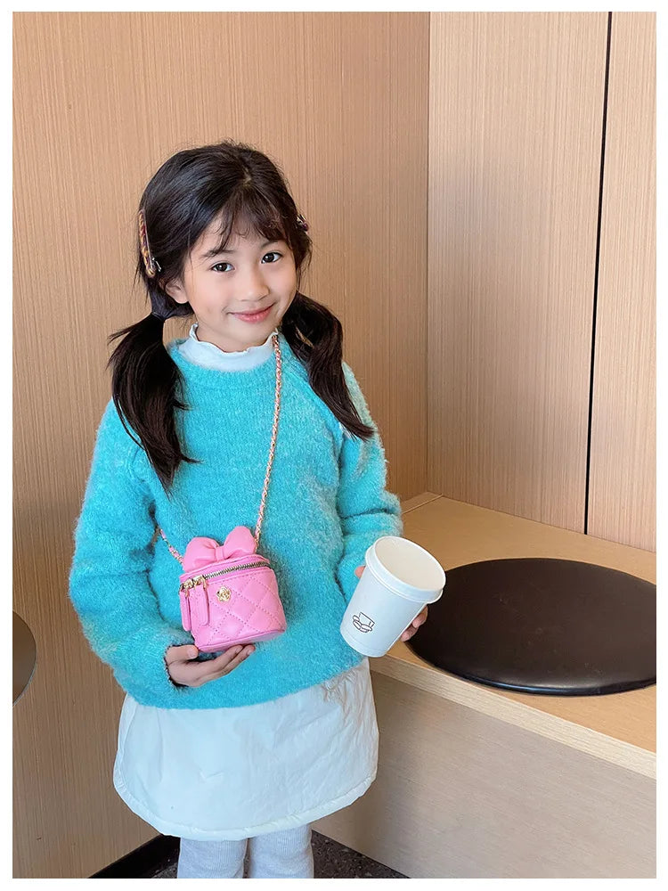 Children Bag New Girl Crossbody Bags Fashion Chain Bags Bow Shoulder Bags Versatile Girl Bag Sweet Princess Bag mochila infantil (Available)