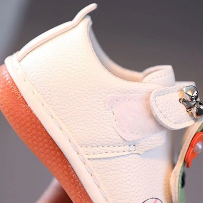 Baby Shoes for Girls 0-2 Years Soft Sole First Walker Sneakers with Anti Slip Secure Strap Design Squeaky Fun