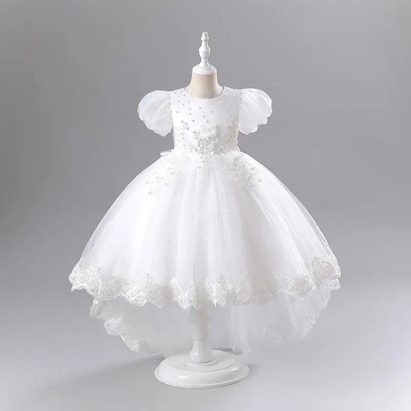 Girls' Formal Dress Children's Princess Dress Trailing Birthday Party Mesh Big Children's Evening Performance Dress