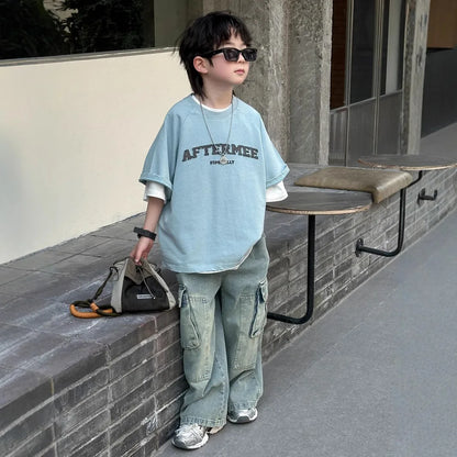 Spring Summer New Children's  Short Sleeve T-shirt