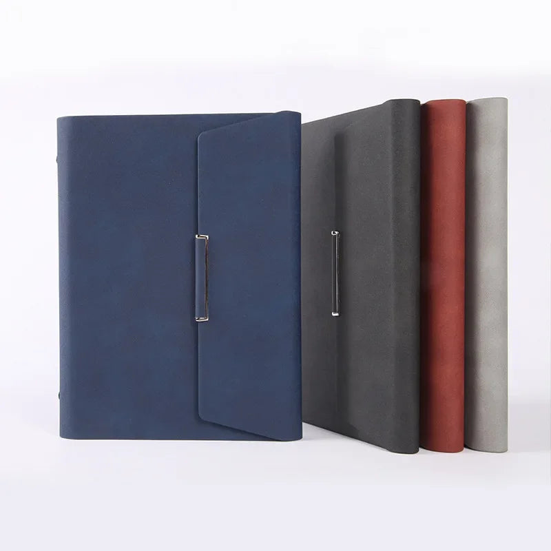 A5 Binder Refillable Planner Faux Leather Notebook Journal with Card Pen Holder Outdoor Journal Planner Agenda DIY Birthday Gift