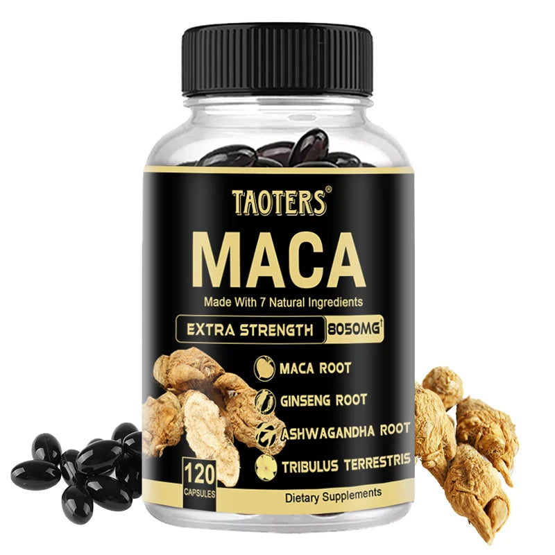 Black Maca Capsules - Enhance Male Strength, Promote Muscle Growth, Improve Endurance, Improve Mood, and Increase EnergySuppleme
