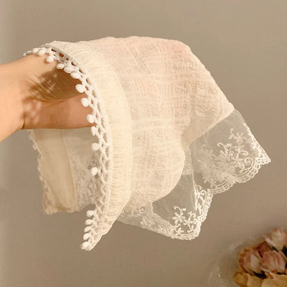 Lace Triangular Hair Scarf Headband Square Headscarf Hairband Turban Bandage Bandana Headband Women Headwarp Hair Accessories