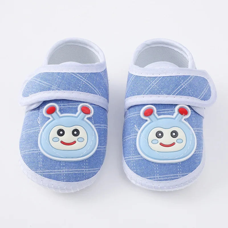 Newborn Baby Boy Girls Shoes Spring Autumn Lovely Floral Embroidery Anti-Slip Sneaker Crib Shoes Soft Cotton Cute First Walkers (Available)