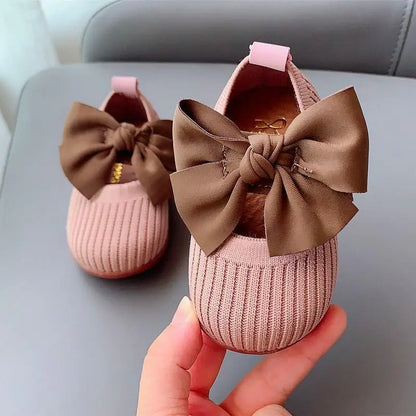 Hot﻿ Kawaii Casual Shoe Children S Shoes Autumn Girls Leather Shoes Bow Square Toe 1 Year Old Baby Soft Sole Walking