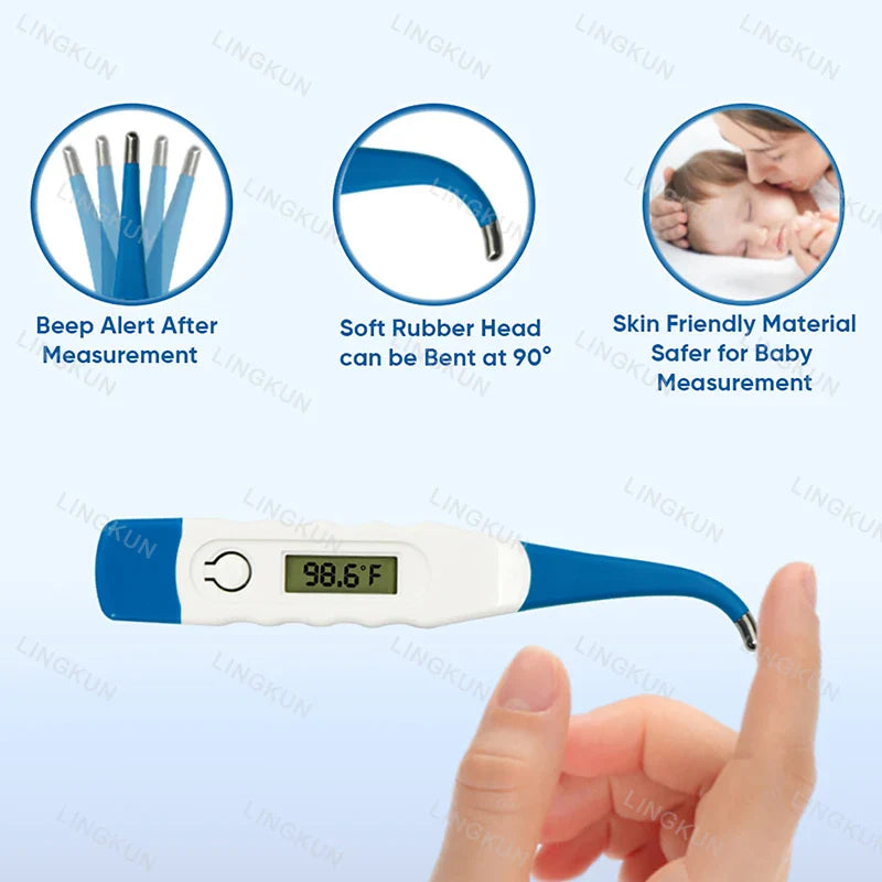 Household Adults Children Thermometers for Fever Thermometer Electronic Soft Head Digital Oral Armpit Temperature Measurement