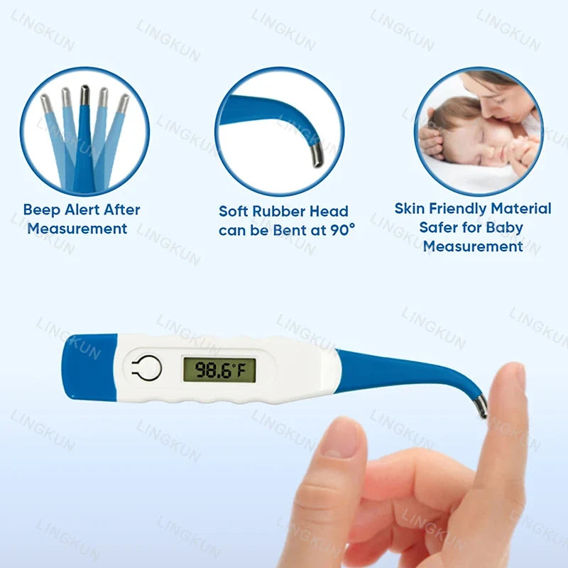Household Adults Children Thermometers for Fever Thermometer Electronic Soft Head Digital Oral Armpit Temperature Measurement