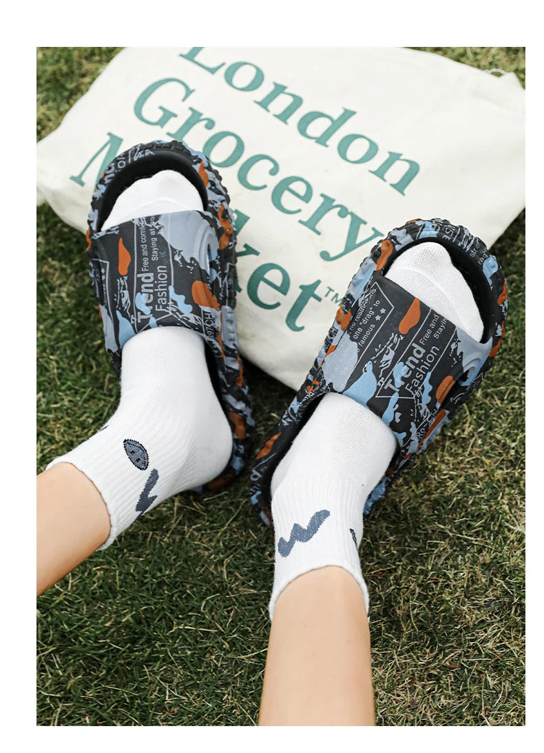 New Stylish Summer Men Shoes Comfortable Male Beach Slippers Soft Slides Non-slip Massage Indoor Fashion Slippers Outdoor 887