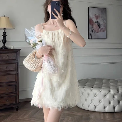 Fringed Dress 2025 Summer Beach Holiday Style A Fringed Women's Suspender Dress