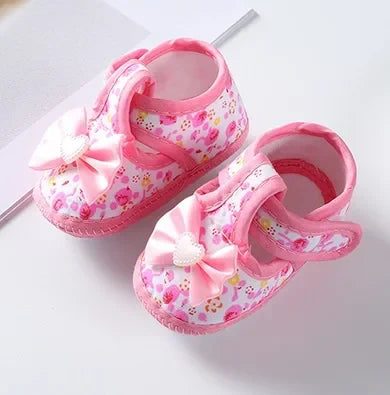 Newborn Baby Boy Girls Shoes Spring Autumn Lovely Floral Embroidery Anti-Slip Sneaker Crib Shoes Soft Cotton Cute First Walkers (Available)