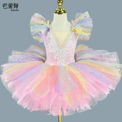 Summer Party Girls Dresses Kids Clothes Vestidos Princess Outfit Girl Dress Tutu Stage Ballet Leotards Dance Costumes Ballerine