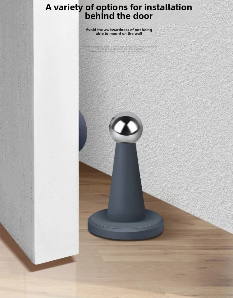 No-drill door stopper for room bedroom door fixed wall protection anti-collision household silicone strong suction floor stopper