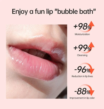 Exfoliating Bubble Lip Balm for Dark Lips Pink Lip Lightening Scrub Moisturizing Lip Mask