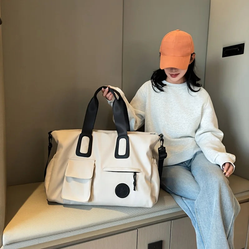 Large capacity travel handbag, lightweight luggage that can be carried around, shoulder strap fitness bag