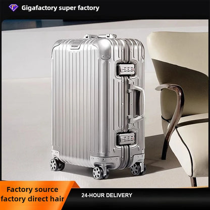 Magnesium Aluminum Alloy Luggage Set, 20" Carry-On & 28" Travel Suitcase with TSA Lock, Lightweight Durable