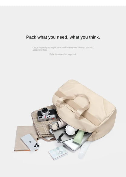 GOLF Travel Bag Hand Luggage Women Duffle Bag with Shoe Compartment Foldable Nylon Travel Handbag Lightweight Dry Wet Separation