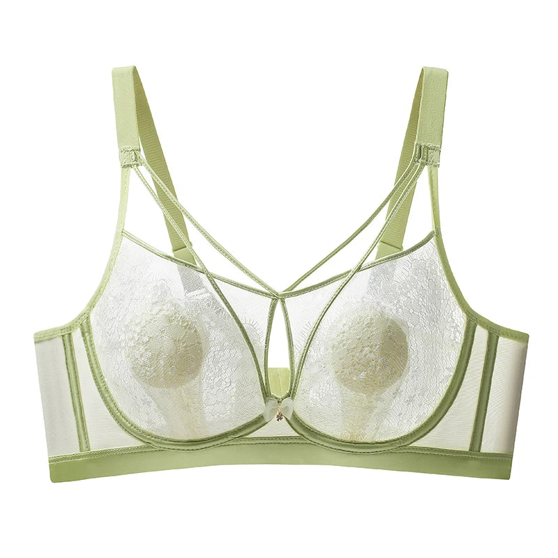 Appears Small Anti-sagging Thin Rabbit Ear BCD Cup Bra Minimizes Side Breasts Steel Ring Sports Bra Gathers Summer Breathability