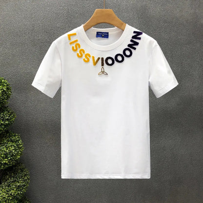 Popular Letters Handsome Short-sleeved T-shirt Men's Trendy Brand Round Neck New Men's Casual T-shirt(Available)