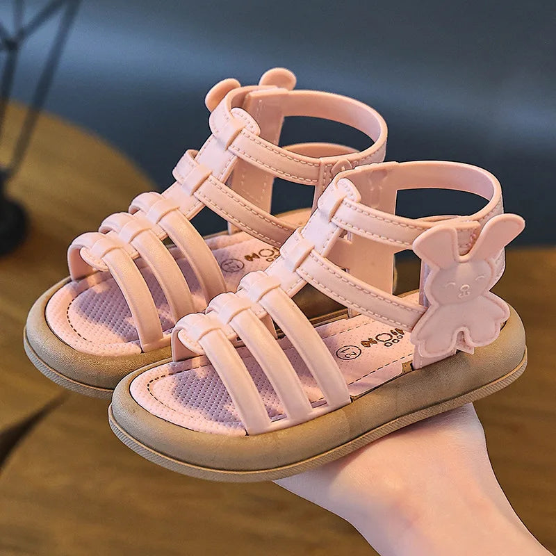 1-10Y Baby Girls Sandals Summer Children's New Cool Fashion Princess Cute Versatile Shoes for Students Flat Sandal Casual Shoe
