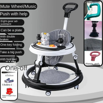 Lazychild Baby Walker 8-gear Adjustable Multi-function Anti-O-leg Anti-rollover Folding Baby Starting Car 5-18 Months Hot New