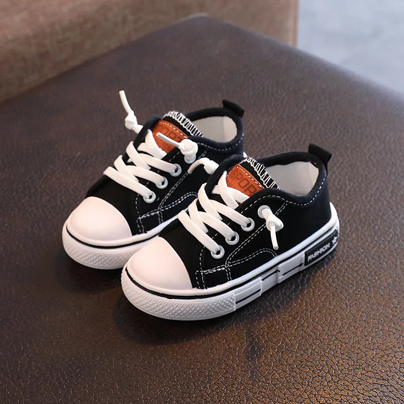 2025 New Children's Canvas Shoes Fashion Baby Board Shoes Girls' Breathable Single Shoes Boys' Casual Shoes   (Available)