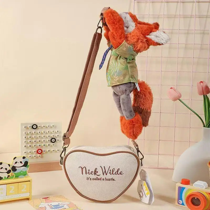 Judith Nick Disney Hot Selling Shoulder Bag Plush Cute Cartoon Personalized Fashion Crazy Zootopia Doll Shoulder Bag Couple Gift