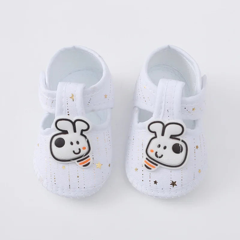 Newborn Baby Boy Girls Shoes Spring Autumn Lovely Floral Embroidery Anti-Slip Sneaker Crib Shoes Soft Cotton Cute First Walkers (Available)