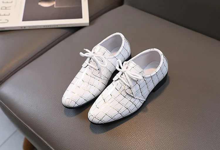 Boys Leather Shoes Kids Flats Causal Children's Wedding Shoes for Toddlers Black Fashion Student Non-slip for School Performance