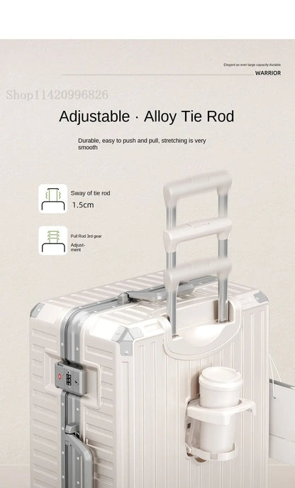 Luggage Unisex 20-inch Carry-On Suitcase 29-inch Large Capacity Aluminum Frame Travel Password Suitcase with Smooth wheels