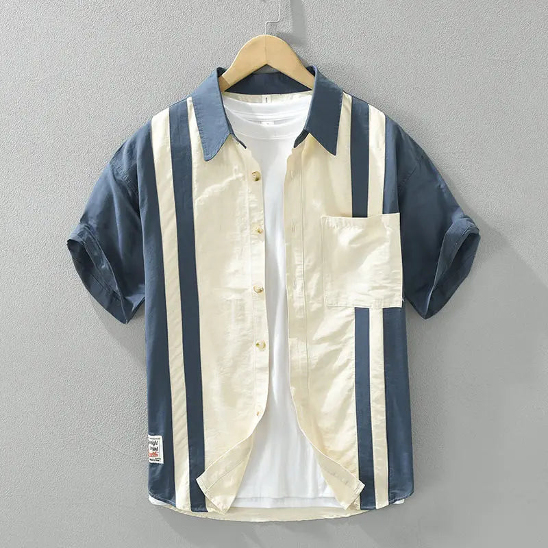 Short-sleeved Men's Versatile Casual and Fashionable Loose and Handsome Shirt(AVailable)