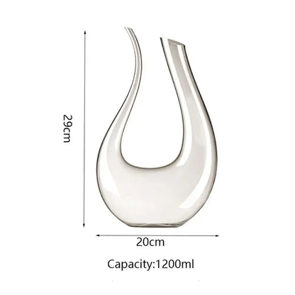 Luxury 1.2L U-shaped Wine Decanter Swan Design Crystal Glass Carafe Wine Aerator Transparent Wine Dispenser Party