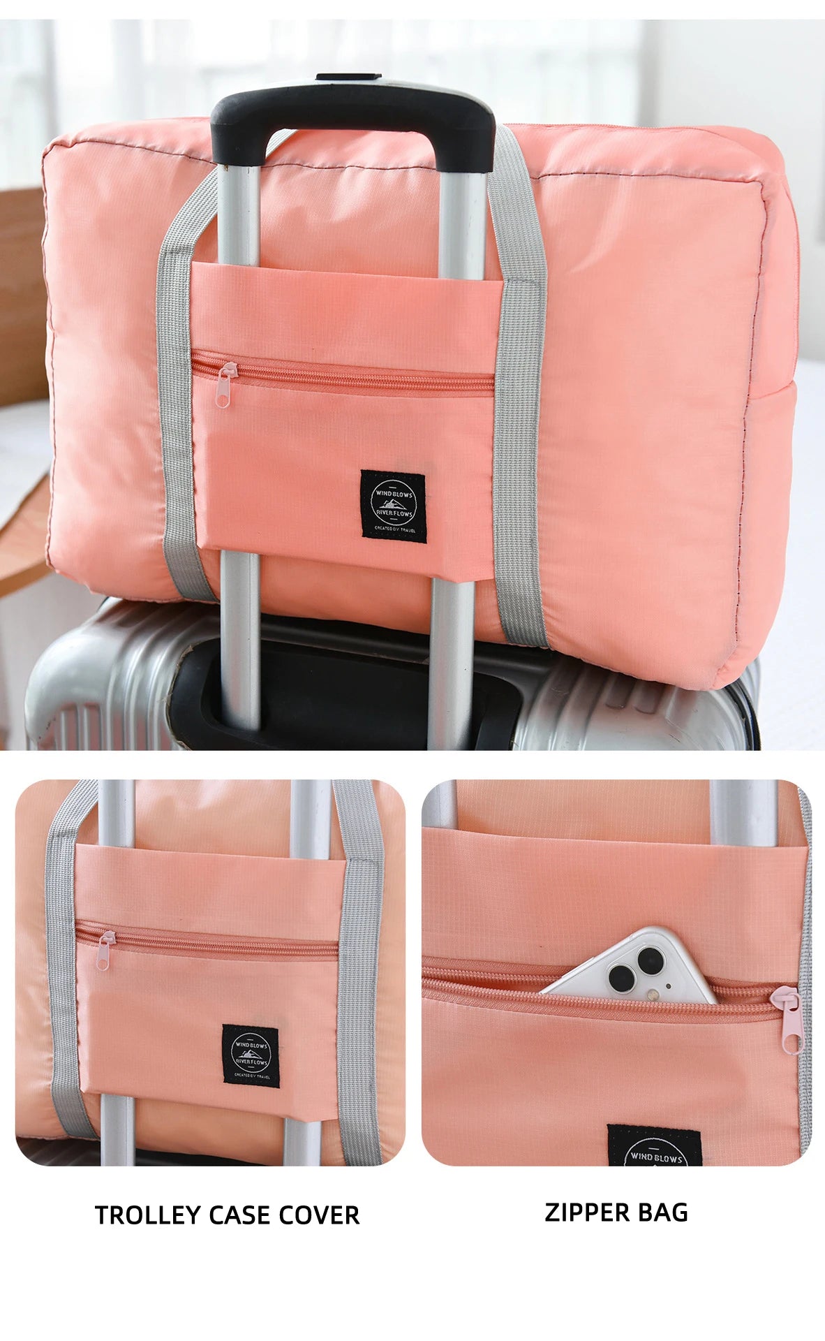 Travel Handbag, Luggage Bag, Travel Storage Bag, Large Capacity Single Shoulder Airplane Bag, Women's Waterproof Folding Bag