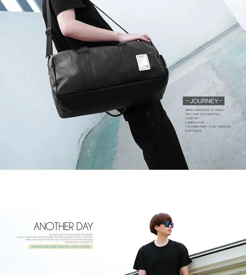 Gym Bag Leather Sports Bags Dry Wet Bags For Men Women  Training for Shoes Fitness Yoga Travel Luggage Shoulder Sport Bag