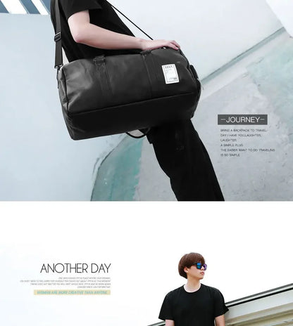 Gym Bag Leather Sports Bags Dry Wet Bags For Men Women  Training for Shoes Fitness Yoga Travel Luggage Shoulder Sport Bag