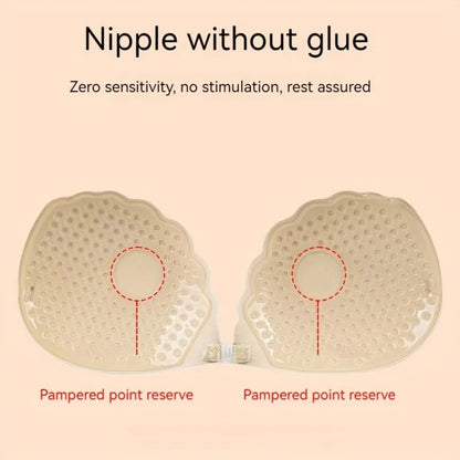 Adhesive Push Up Bra with Invisible Straps for Backless Outfits Silicone Nipple Bra Reusable Strapless Nipple Tape