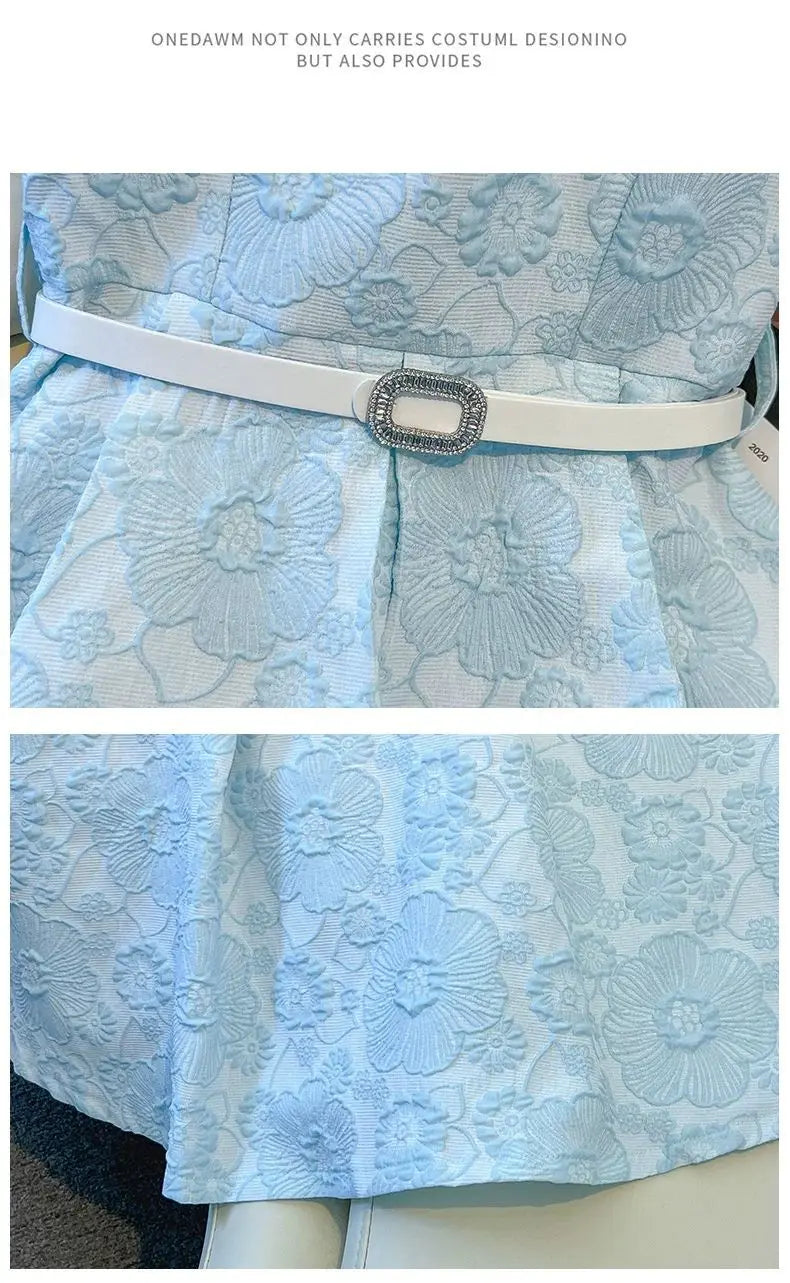 Faionable Summer ort Sve Waist-Cinching Dr Ele Ladylike Slimming Small Stature High-End Feel Commute Sle A-Li...