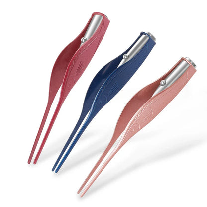 Baby Ear Cleaner Tweezer Soft Ear Picks LED Flash Light Ear Wax Curette Picker Ear Cleaning Tool Ear Wax Dig Removal Earpick Set
